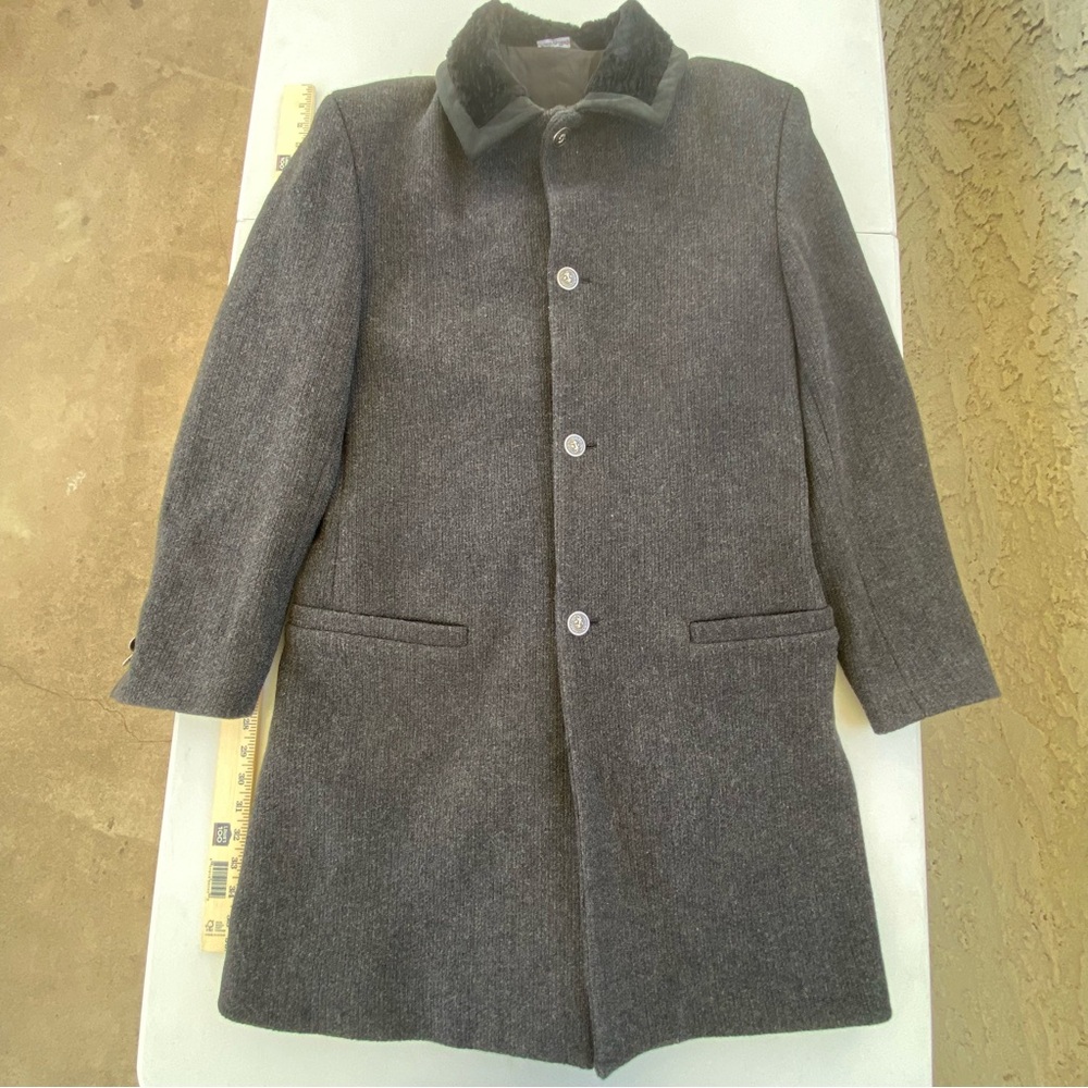 Women’s Vintage Versace Versus Luxury Wool Overcoat Black Size M L 46 Designer